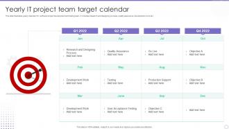 Yearly IT Project Team Target Calendar
