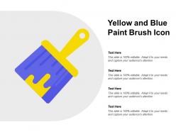 Yellow and blue paint brush icon