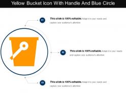 Yellow bucket icon with handle and blue circle
