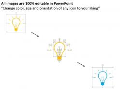 Yellow bulb for leadership and idea generation flat powerpoint design