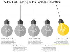 Yellow bulb leading bulbs for idea generation flat powerpoint design