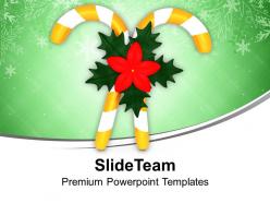 Yellow candy cane with red flower powerpoint templates ppt themes and graphics 0113