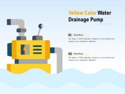 Yellow color water drainage pump