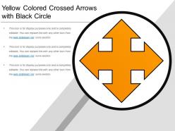 Yellow colored crossed arrows with black circle