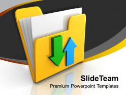 Yellow folder and arrow download data powerpoint templates ppt themes and graphics 0113