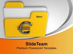 Yellow folder with euro sign computer powerpoint templates ppt themes and graphics 0113