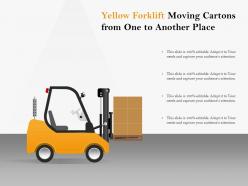 Yellow forklift moving cartons from one to another place