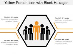 Yellow person icon with black hexagon