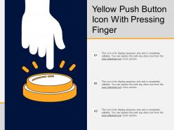 Yellow Push Button Icon With Pressing Finger