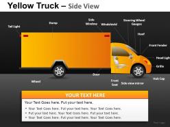 Yellow truck side view powerpoint presentation slides db