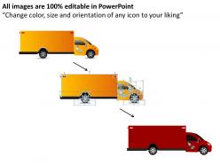 Yellow truck side view powerpoint presentation slides db