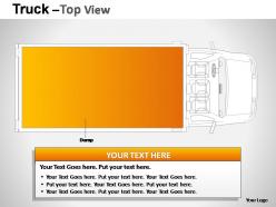 Yellow truck top view powerpoint presentation slides