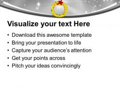 Yellow wreath with golden bells decoration christmas powerpoint templates ppt themes and graphics