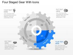 Yf four staged gear with icons powerpoint template