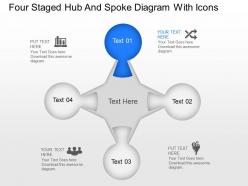 Yg four staged hub and spoke diagram with icons powerpoint template