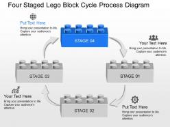 Yh four staged lego block cycle process diagram powerpoint template