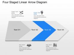 Yi four staged linear arrow diagram powerpoint template