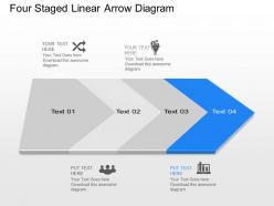 Yi four staged linear arrow diagram powerpoint template