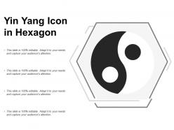 Yin yang icon in hexagon