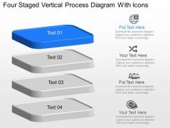 Yo four staged vertical process diagram with icons powerpoint template