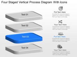 Yo four staged vertical process diagram with icons powerpoint template