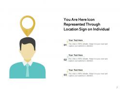 You Are Here Icon Arrows Demonstrated Individual Illustrated Represented Through Location