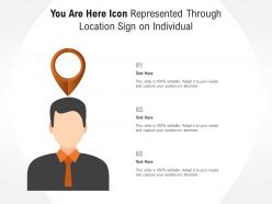 You are here icon represented through location sign on individual