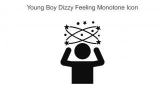 Young Boy Dizzy Feeling Monotone Icon In Powerpoint Pptx Png And Editable Eps Format