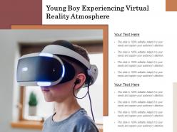 Young boy experiencing virtual reality atmosphere