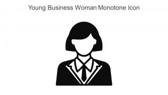 Young Business Woman Monotone Icon In Powerpoint Pptx Png And Editable Eps Format