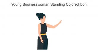 Young Businesswoman Standing Colored Icon In Powerpoint Pptx Png And Editable Eps Format