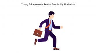 Young Entrepreneurs Run For Punctuality Illustration Young Entrepreneurs Run For Punctuality Illustration