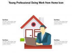 Young professional doing work from home icon