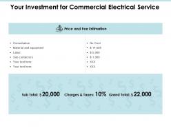 Your investment for commercial electrical service ppt slides