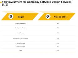 Your investment for company software design services review ppt gallery