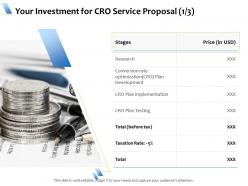 Your investment for cro service proposal l1736 ppt powerpoint presentation pictures