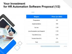 Your Investment For HR Automation Software Proposal Implementation Ppt File Formats