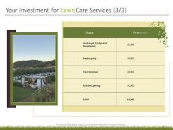 Your investment for lawn care services ppt powerpoint presentation ideas