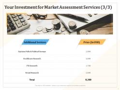 Your investment for market assessment services price ppt powerpoint gallery outline