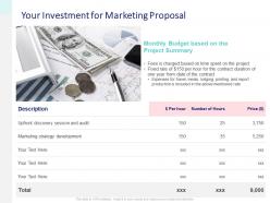 Your Investment For Marketing Proposal Ppt Powerpoint Slides