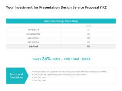 Your Investment For Presentation Design Service Proposal Terms Ppt Powerpoint