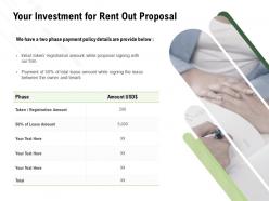 Your Investment For Rent Out Proposal Ppt Powerpoint Presentation Infographics Graphics