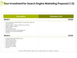 Your investment for search engine marketing proposal ppt powerpoint presentation portfolio