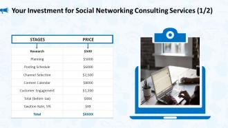 Your investment for social networking consulting services ppt styles skills