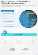 Your Requirement And Our Solution Or Building Maintenance One Pager Sample Example Document