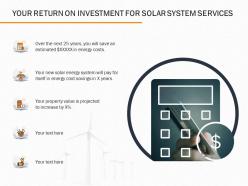 Your return on investment for solar system services ppt powerpoint presentation file rules