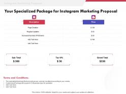 Your specialized package for instagram marketing proposal ppt powerpoint presentation picture
