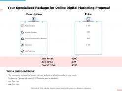 Your specialized package for online digital marketing proposal ppt powerpoint presentation ideas
