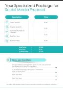 Your Specialized Package For Social Media Proposal One Pager Sample Example Document