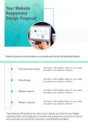 Your Website Responsive Design Proposal One Pager Sample Example Document